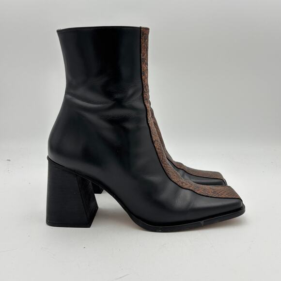 Alohas South Edge Python Two Tone Heeled Ankle Boots Women's 41 - Picture 3 of 11